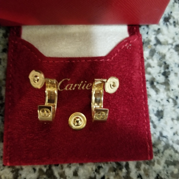 CARTIER 18K gold love earrings - Picture 14 of 16